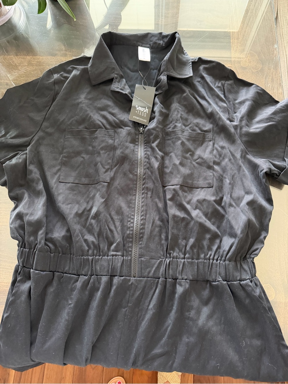 Smash + Black Zip Front Utility Jump Suit